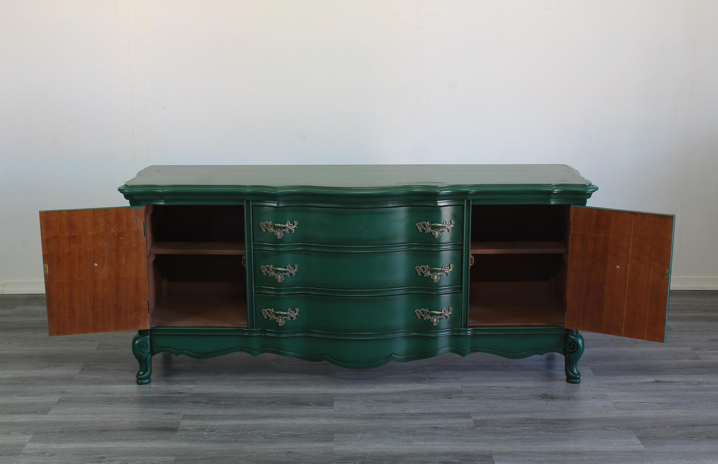 Vintage French Style Viridian Green Cabinet