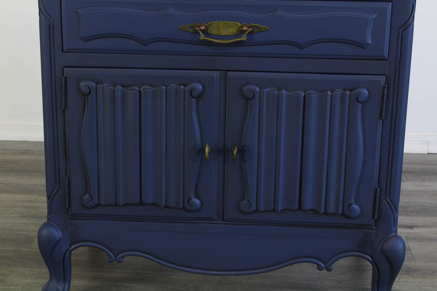 Vintage Pair of French Style Blue Nightstands