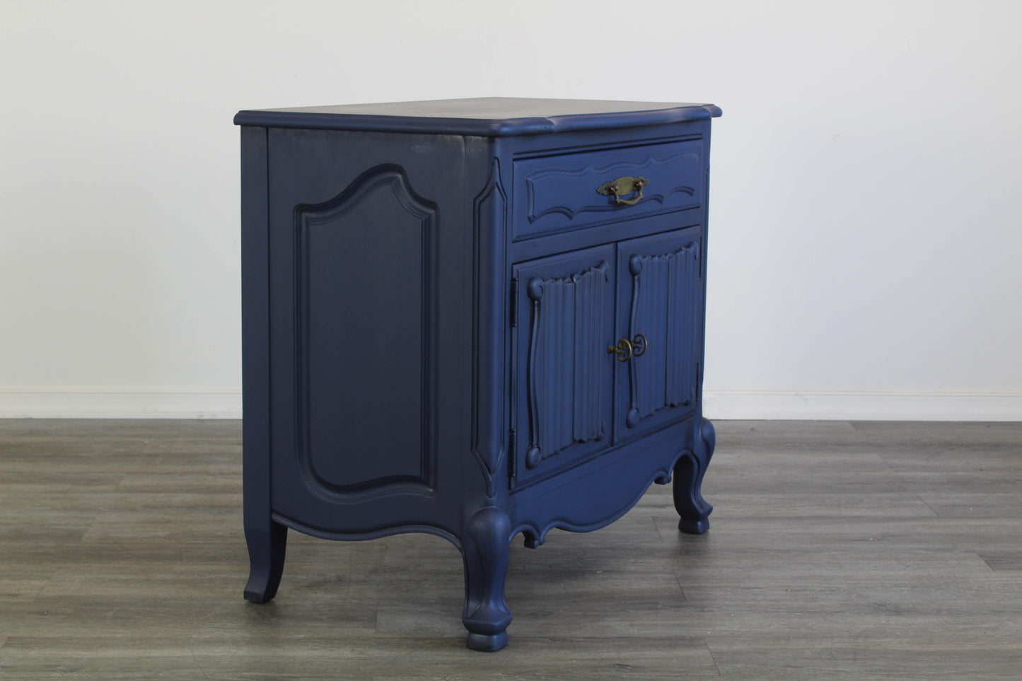 Vintage Pair of French Style Blue Nightstands