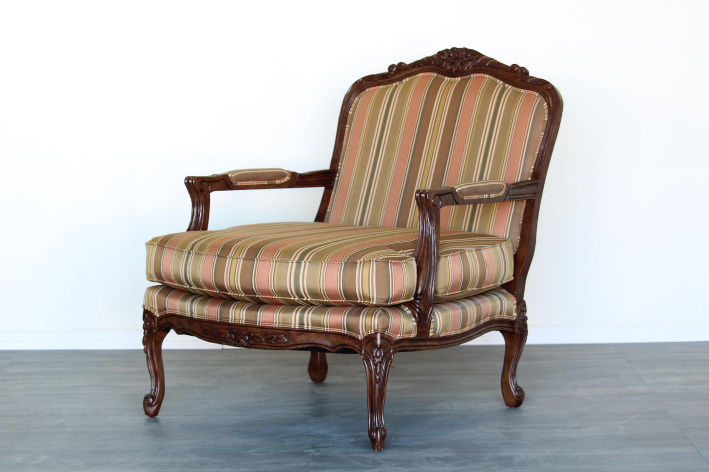 Vintage Pair of French Style Club Chairs by Henredon