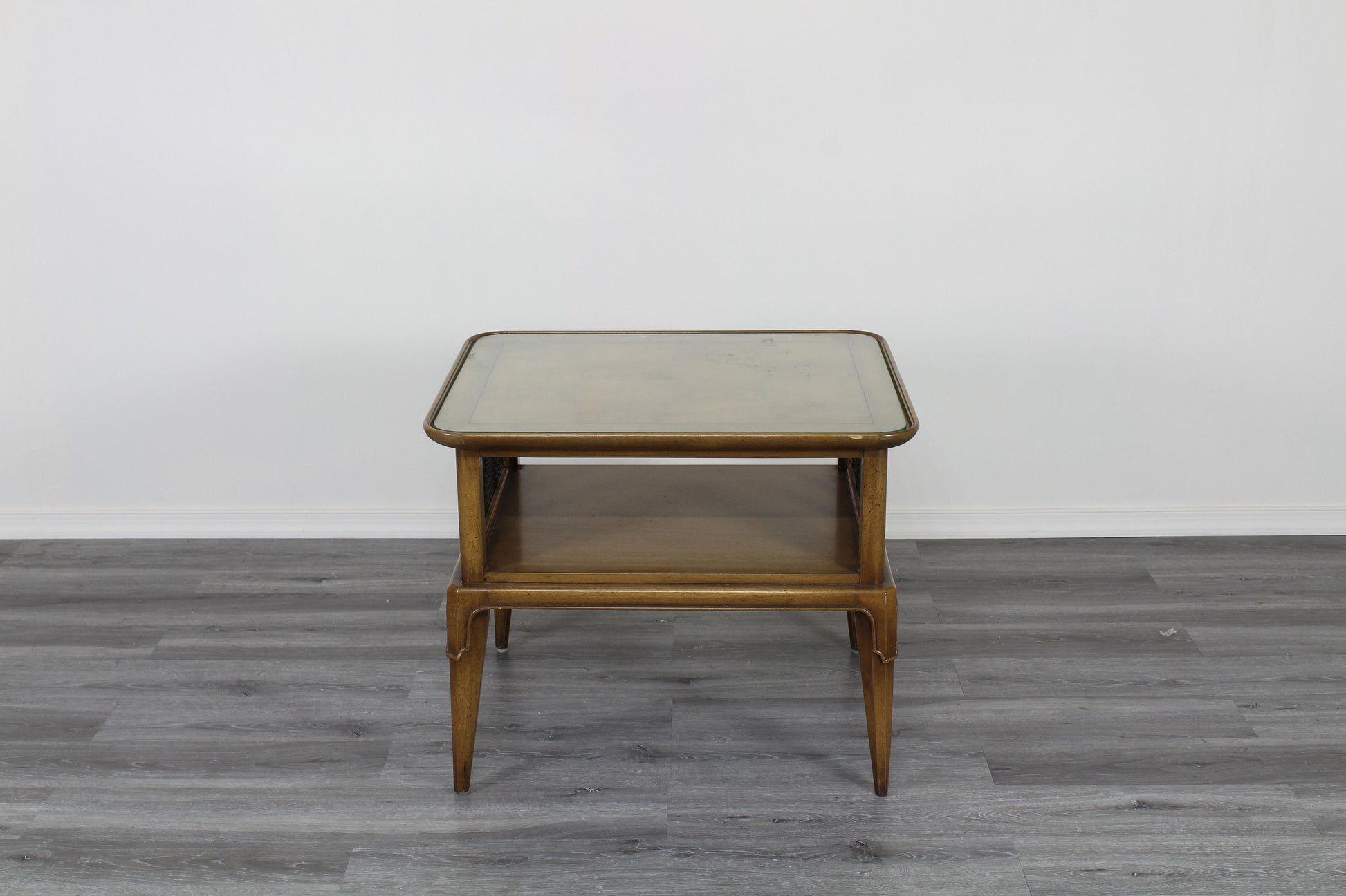 Mid-Century Two-Tiered Walnut Side Table