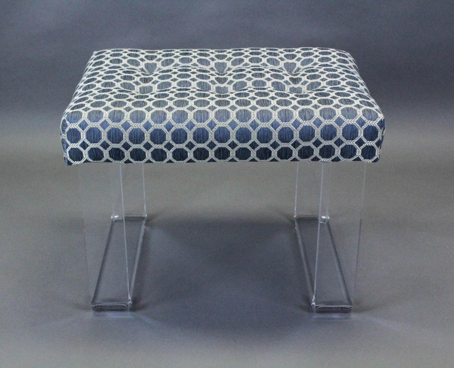 Infinity Style Blue Lucite Bench