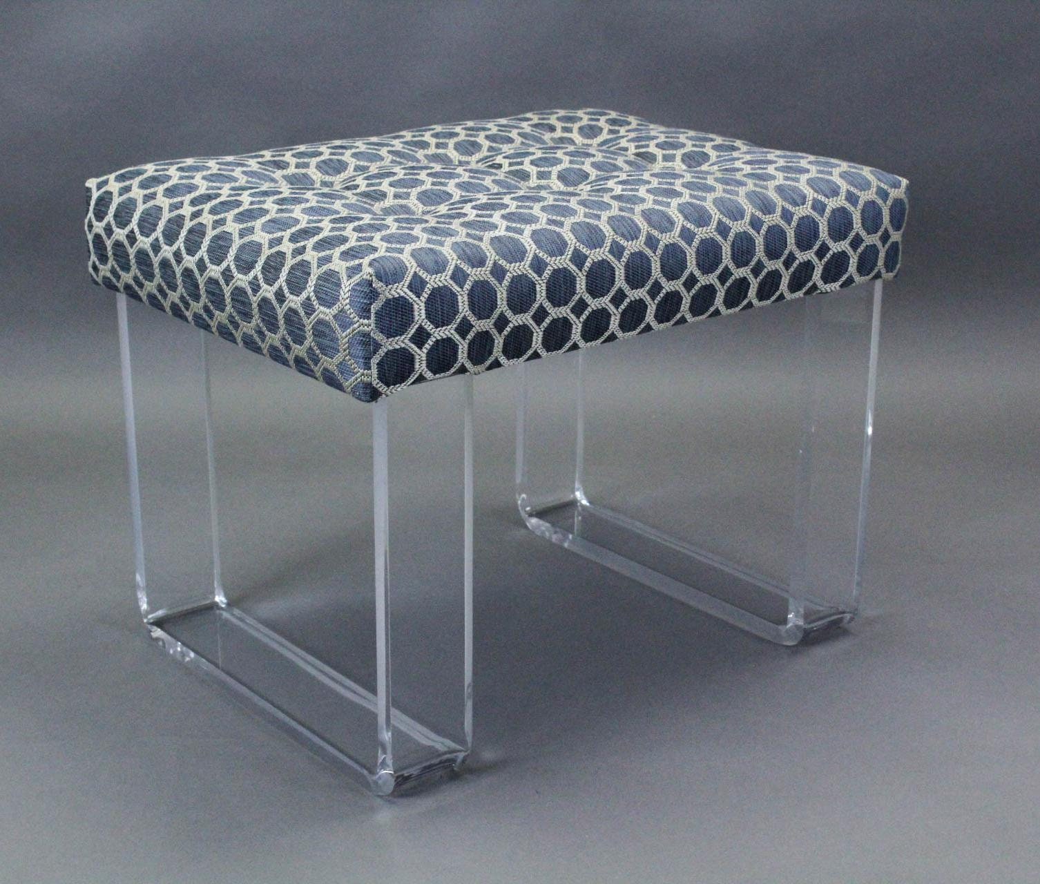 Infinity Style Blue Lucite Bench