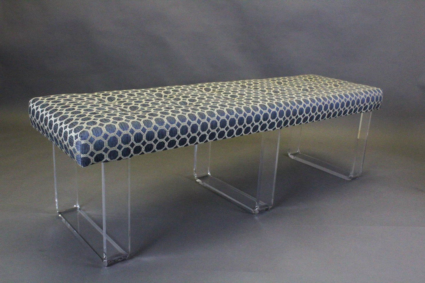 Infinity Style Blue Lucite Bench