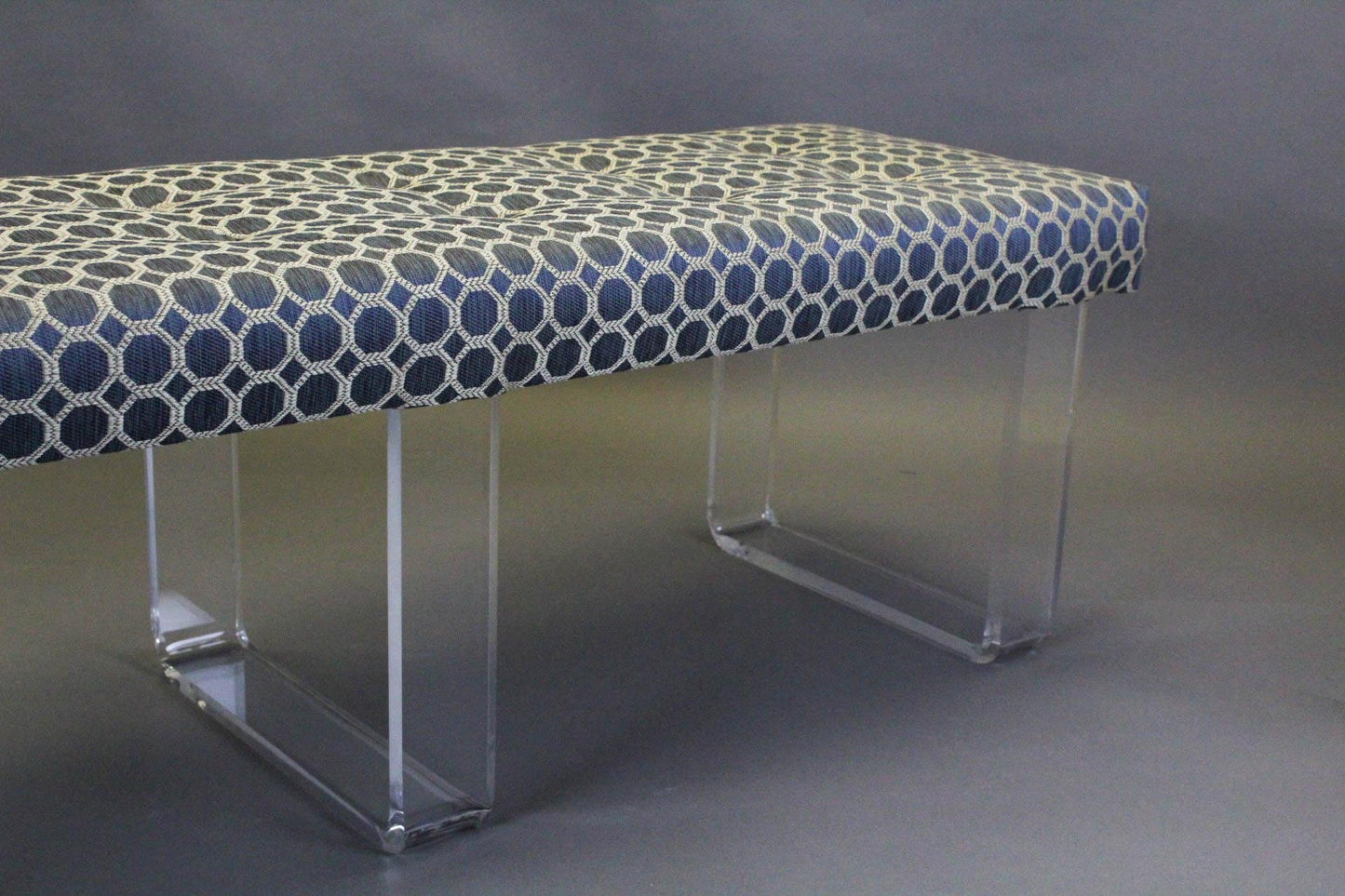 Infinity Style Blue Lucite Bench