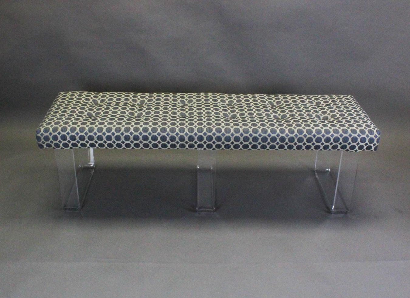 Infinity Style Blue Lucite Bench