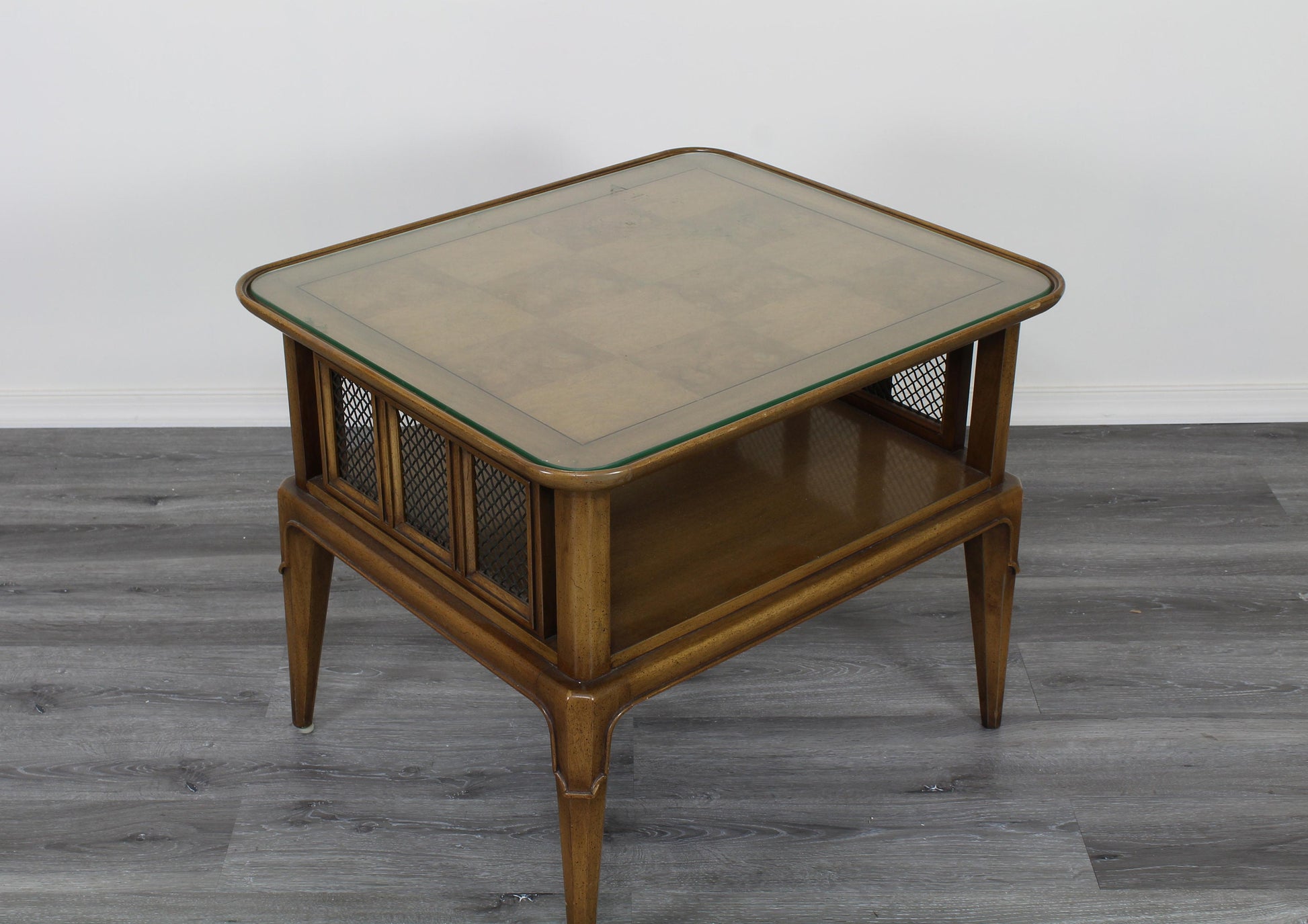 Mid-Century Two-Tiered Walnut Side Table