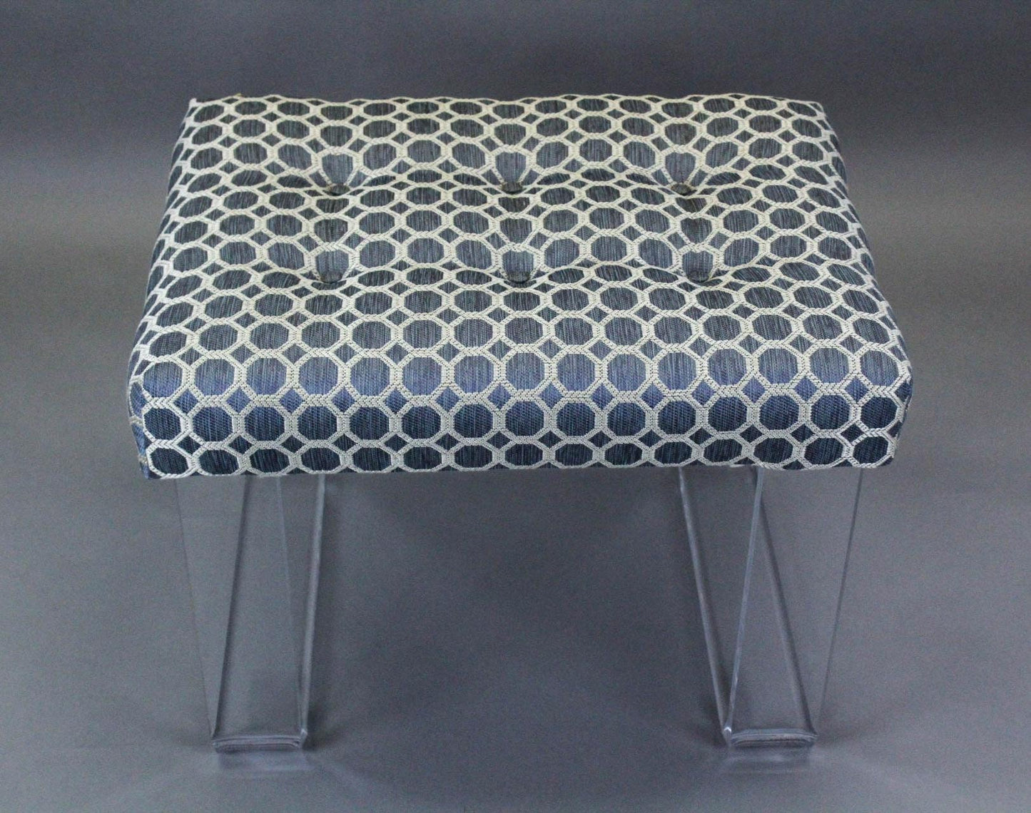 Infinity Style Blue Lucite Bench