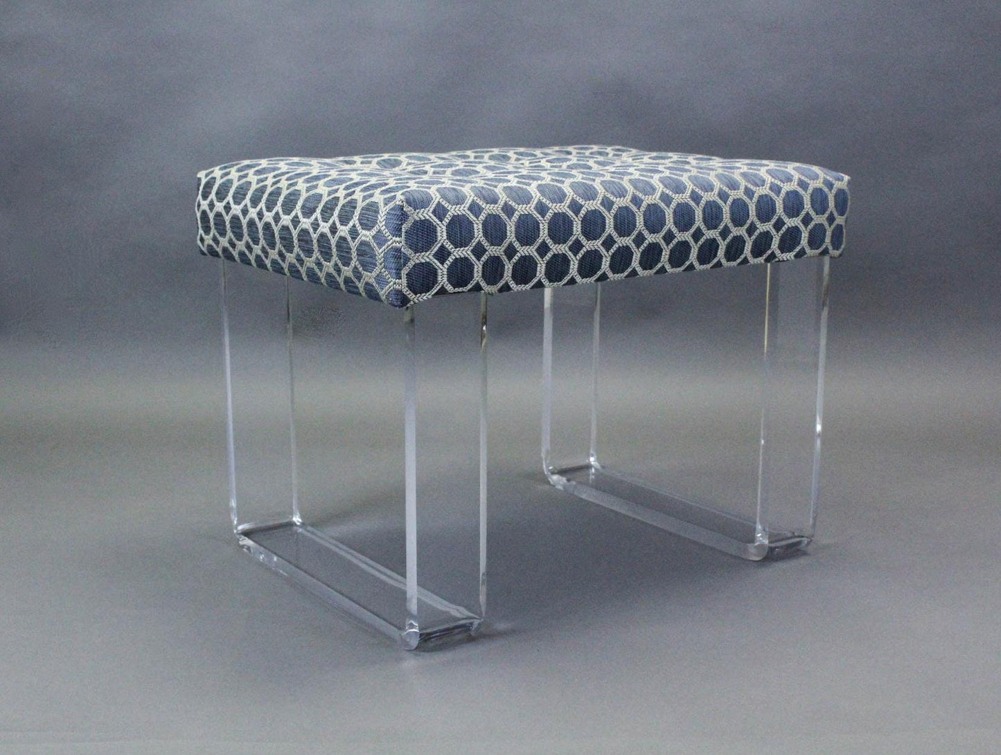 Infinity Style Blue Lucite Bench