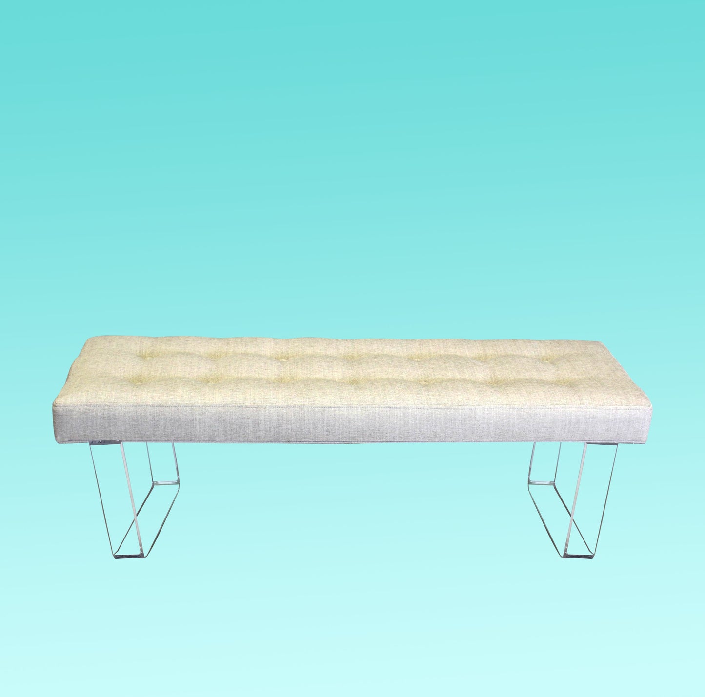 60 Inches Infinity Style Chenille & Lucite Bench