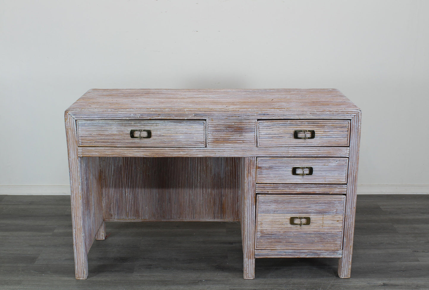 Vintage Pencil Reed Desk of Four Drawers