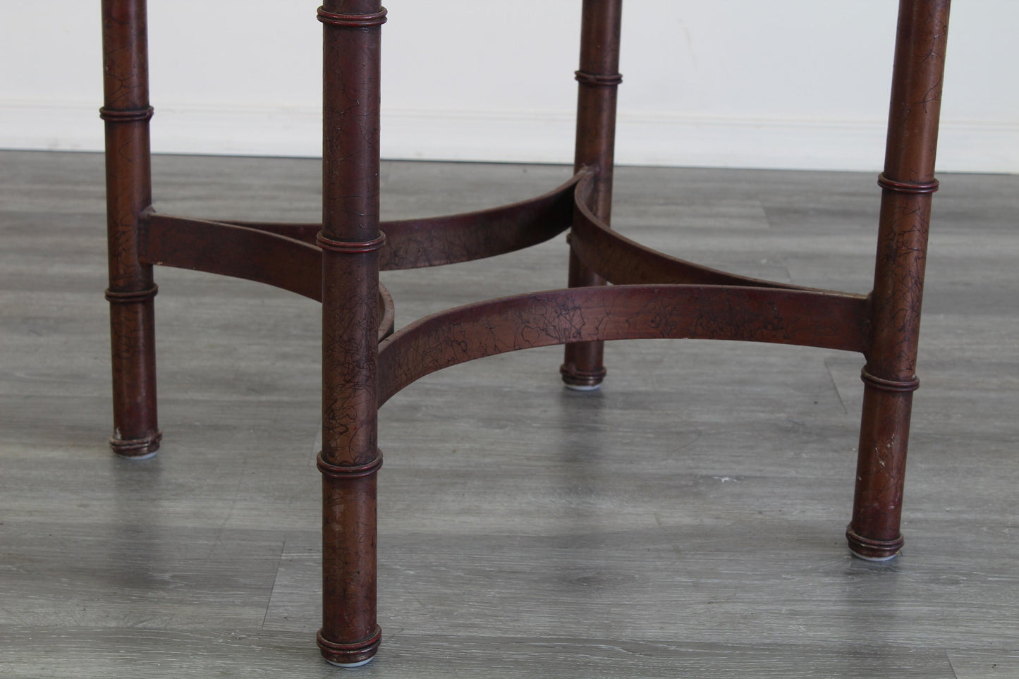 Pair of Vintage Faux Bamboo Metal Side Tables