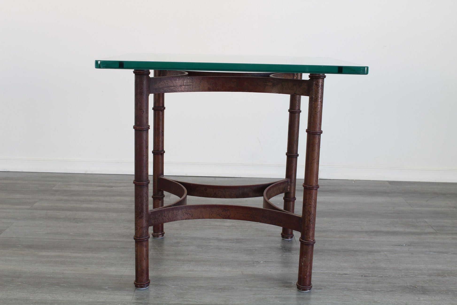 Pair of Vintage Faux Bamboo Metal Side Tables