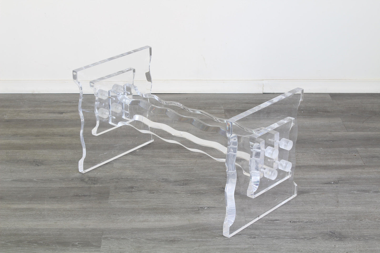 Vintage Lucite Coffee Table With Glass Top