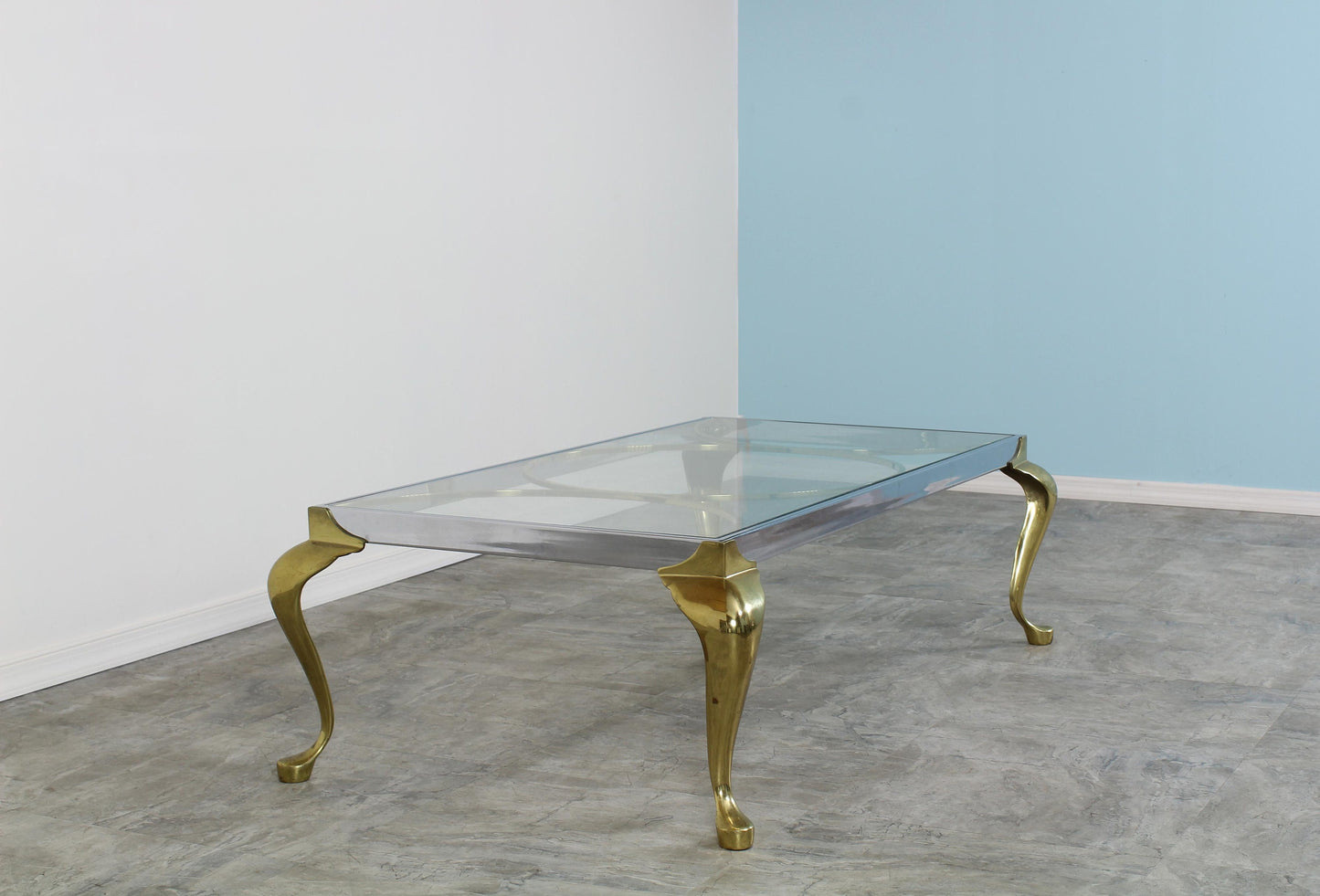 1970’s Mid-Century Modern Pace Brass and Chrome Coffee Table