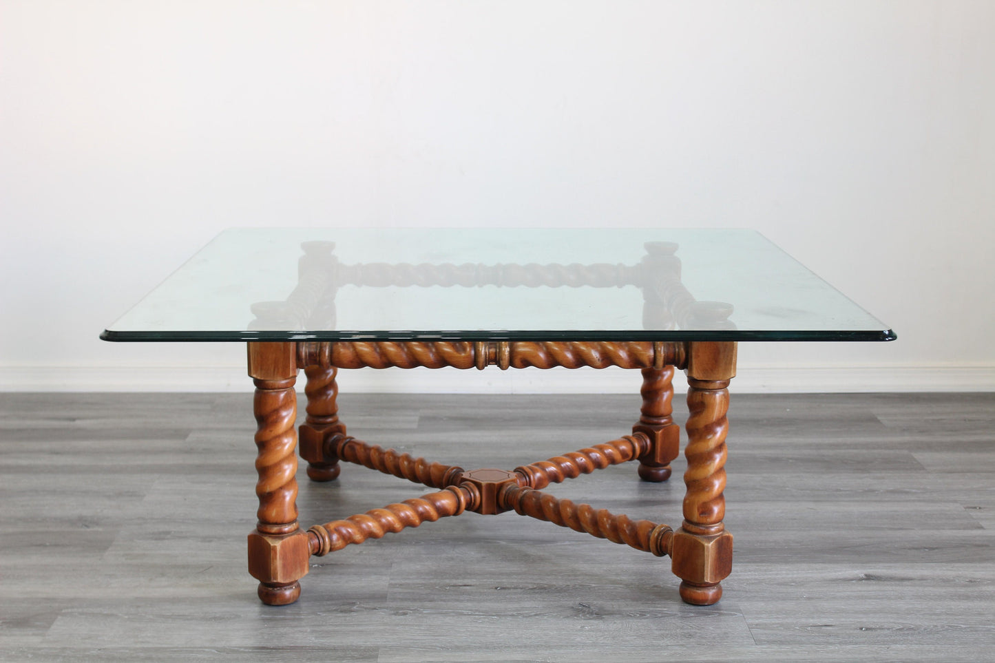 Mid Century Turned Wood Coffee Table