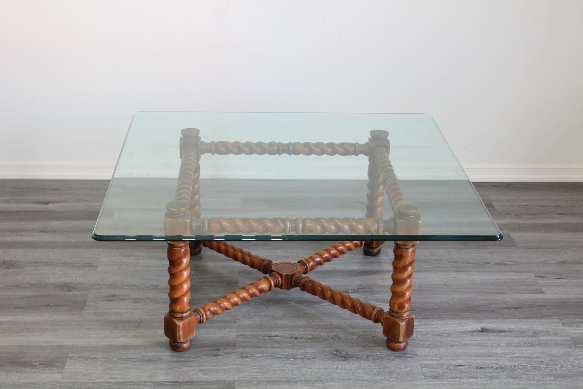 Mid Century Turned Wood Coffee Table