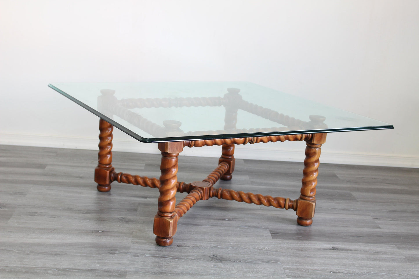 Mid Century Turned Wood Coffee Table