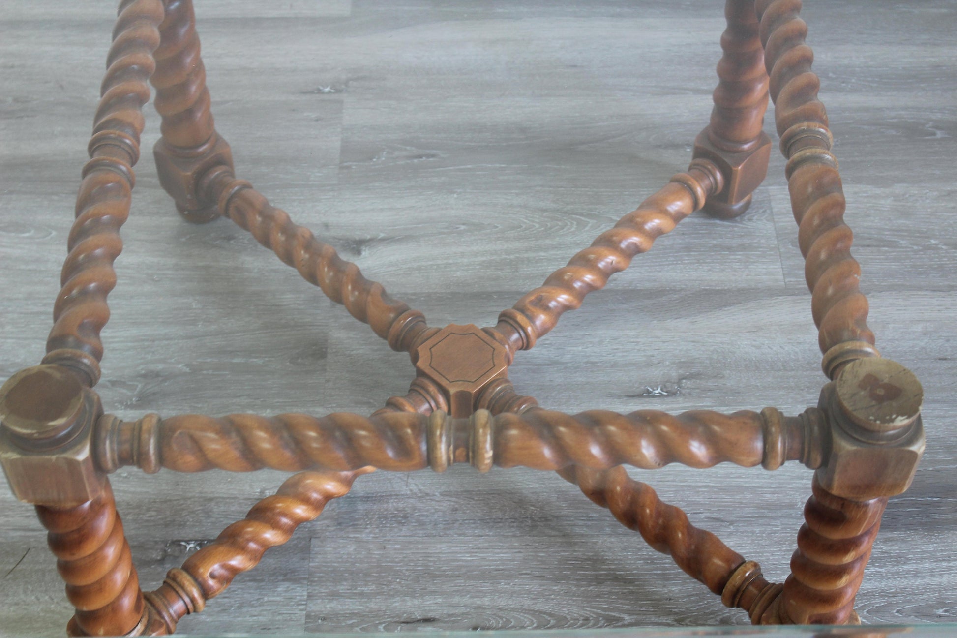 Mid Century Turned Wood Coffee Table